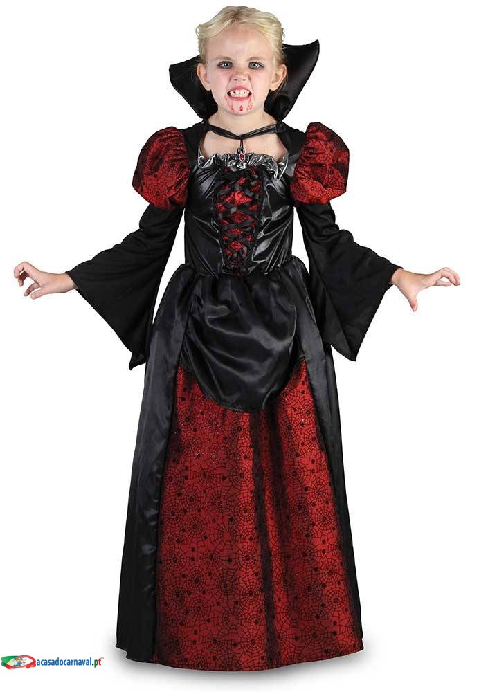 Fato Vampira Halloween Menina 70609, acasadocarnaval.pt Fatos