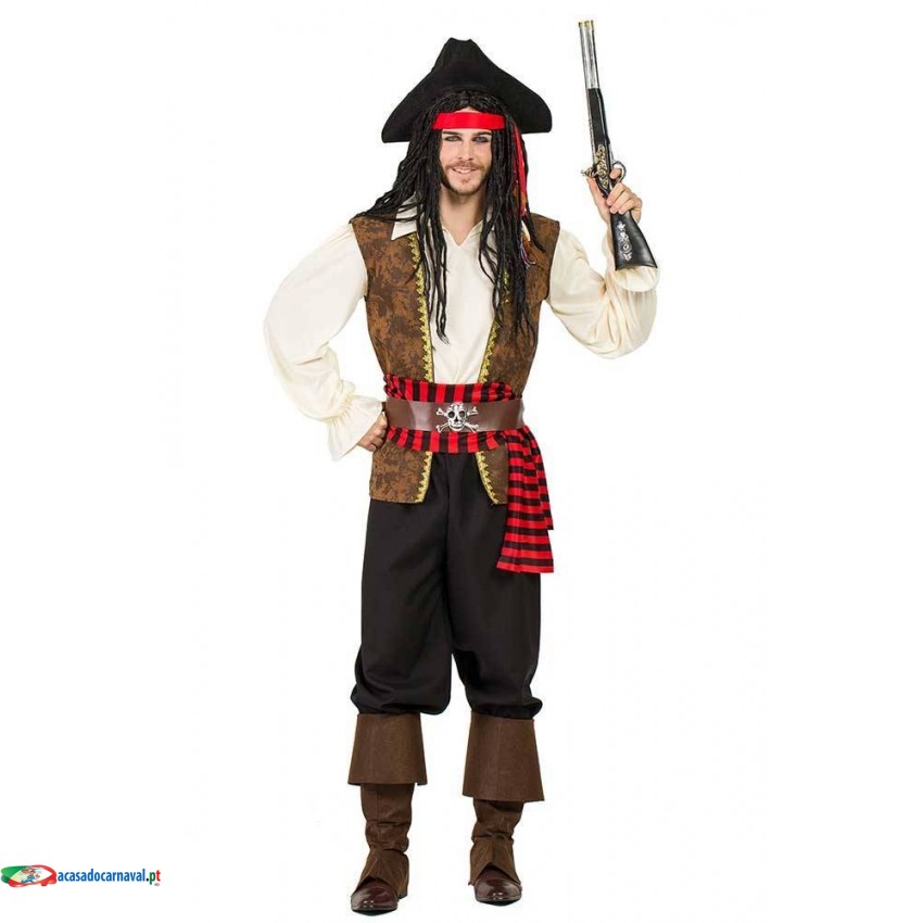 Fato de pirata fantasia para homem