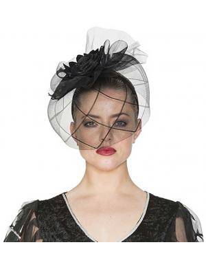 Chapéu viúva com bandolete 18x28x26cm. Acessórios para disfarces de Carnaval ou Halloween