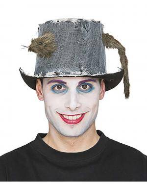 Chapéu com rata 13x31x25,5cm.  Acessórios para disfarces de Carnaval ou Halloween