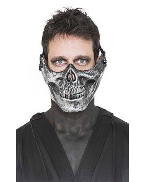 Máscara meia caveira prata Acessórios para disfarces de Carnaval ou Halloween