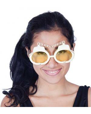 Óculos algemas dourados Acessórios para disfarces de Carnaval ou Halloween
