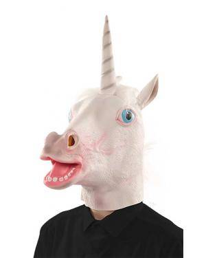 Máscara unicórnio látex Acessórios para disfarces de Carnaval ou Halloween