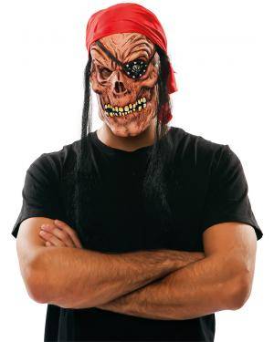 Máscara pirata zombie látex Acessórios para disfarces de Carnaval ou Halloween