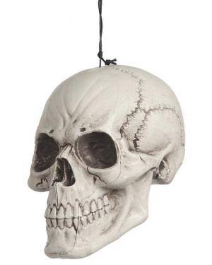 Crânio plástico pendurado 18x16x27cm. Acessórios para disfarces de Carnaval ou Halloween