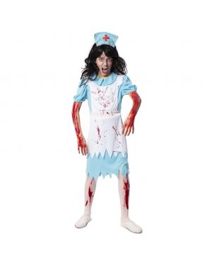 Fato de Enfermeira Zombie Criança para Halloween Criança
