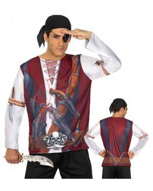 Camisola Estampada Pirata Homem para Carnaval