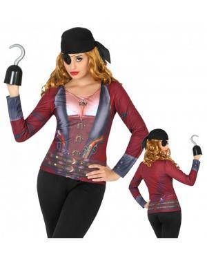 Camisola Estampada Pirata Mulher para Carnaval
