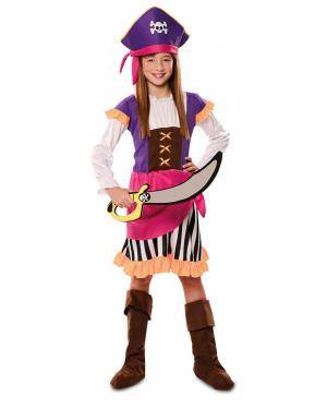 Disfarce de Pirata Aventureira Infantil para Carnaval