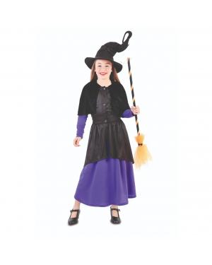 Fato Bruxa Roxa Menina para Halloween Infantil