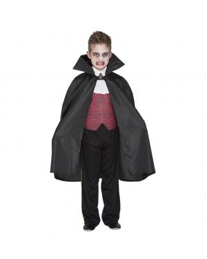 Fato Capa Dracula Negra crianças para Carnaval