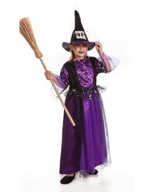 Fato de Bruxa Roxa Infantil para Carnaval o Halloween | A Casa do Carnaval.pt