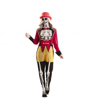 Fato de Domadora Esqueleto Mulher para Carnaval