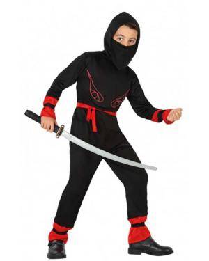 Fato de Ninja Vermelho Infantil para Carnaval o Halloween | A Casa do Carnaval.pt
