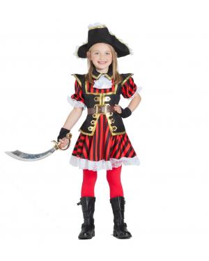 Fato de Pirata Menina Riscas para Carnaval