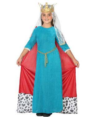 Fato de Rainha Medieval Infantil para Carnaval o Halloween | A Casa do Carnaval.pt