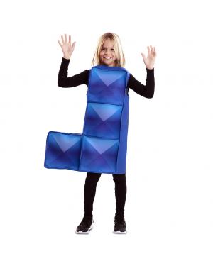 Fato de Tetris Azul para Criança para Carnaval