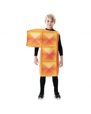 Fato de Tetris Laranja para Criança para Carnaval
