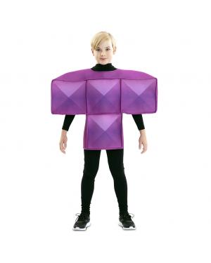 Fato de Tetris Roxo para Criança para Carnaval
