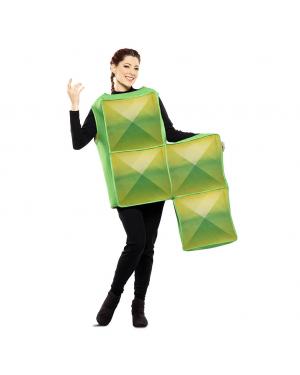 Fato de Tetris Verde Adulto para Carnaval