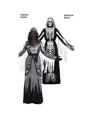 Fato Dupla Diversão! Esqueleto e Sereia da Morte para Halloween Adulto