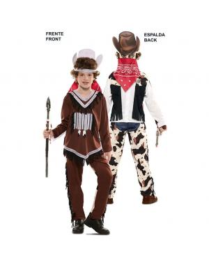 Fato Dupla Diversão! Indio e Vaqueiro Menino para Carnaval Infantil