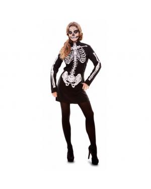 Fato Esqueleto Mulher Adulto para Carnaval