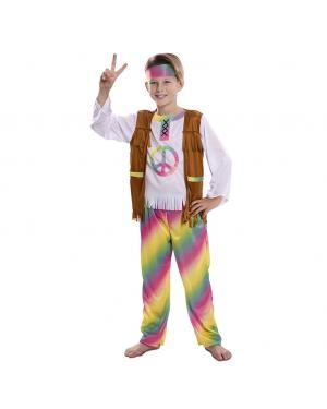 Fato Hippie de Arco Iris Menino para Carnaval
