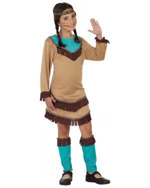 Fato India Apache Azul Menina, Loja de Fatos Carnaval, Disfarces, Artigos para Festas, Acessórios de Carnaval, Mascaras, Perucas 606 acasadocarnaval.pt