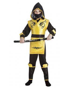 Fato Ninja Amarelo 3-4 Anos para Carnaval