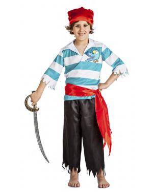 Fato Pirata Papagaio Menino 3-4 Anos para Carnaval