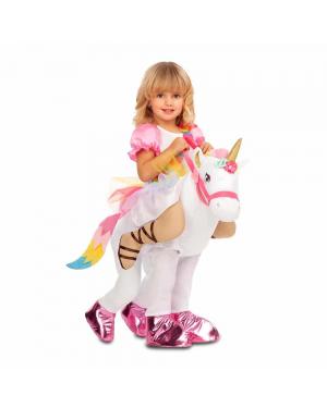 Fato Princesa Unicornio Ás Costas Menina para Carnaval
