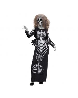 Fato Sereia Esqueleto Tamanho M/L para Carnaval