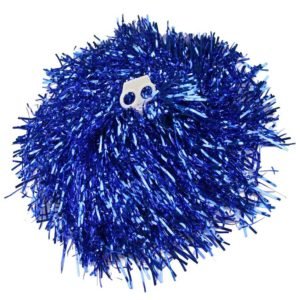 2 Pompons metalizado azul