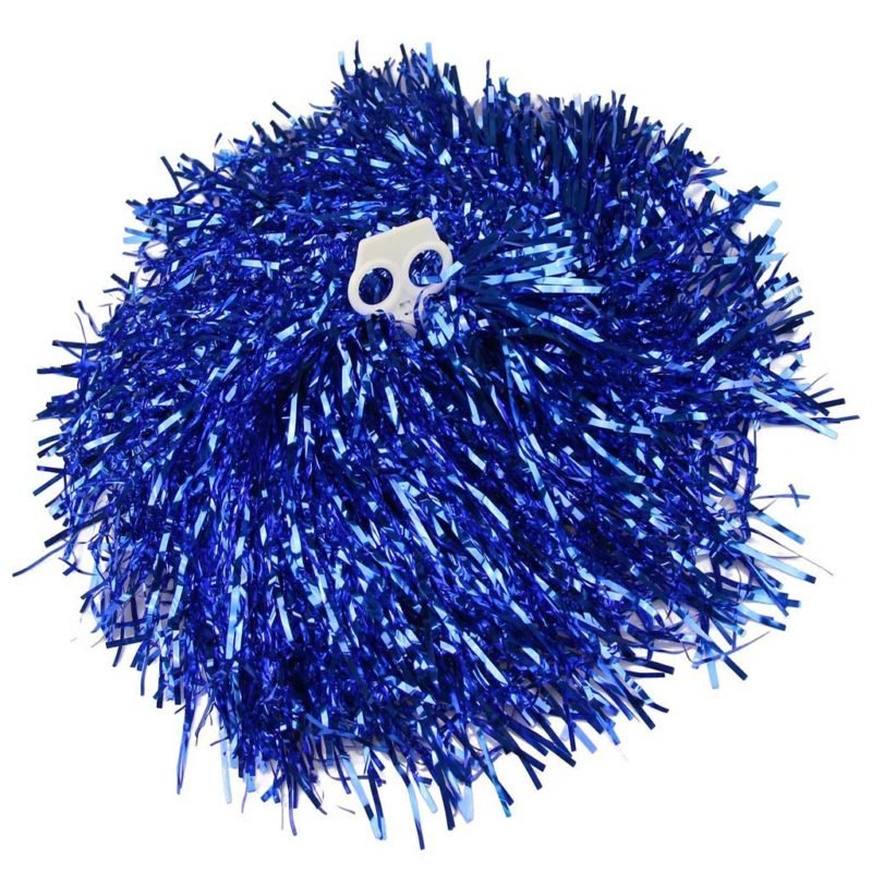 2 Pompons metalizado azul