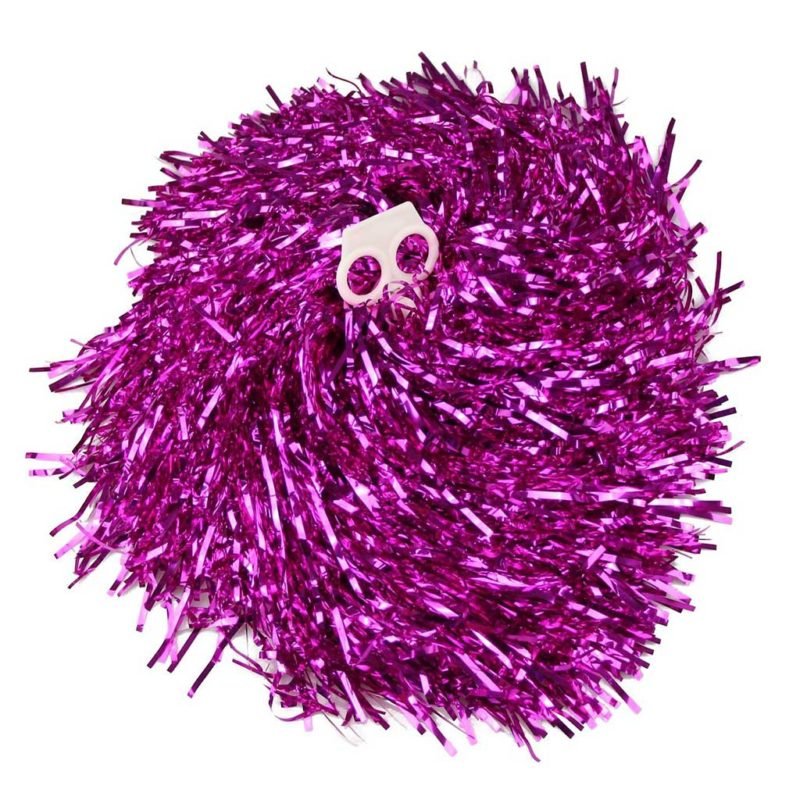 2 Pompons metalizado magenta