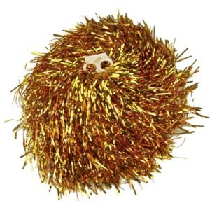 2 Pompons metalizado ouro