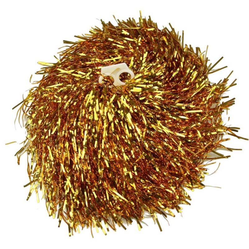 2 Pompons metalizado ouro
