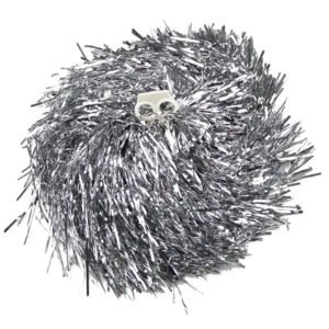 2 Pompons metalizado prata
