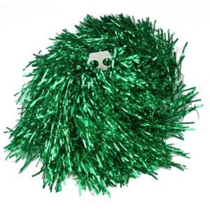 2 Pompons metalizado verde
