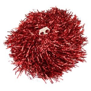 2 Pompons metalizado vermelho