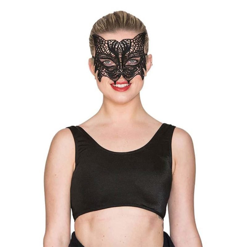 Antifaz Renda Preto Gato