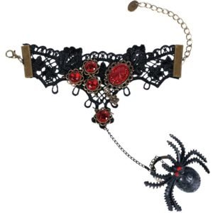 Bracelete vampira com anel de aranha