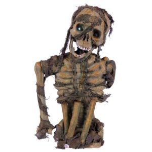 Busto esqueleto verde com luz led 57x34 cm.