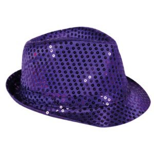 Chapéu fedora lantejoulas lilás
