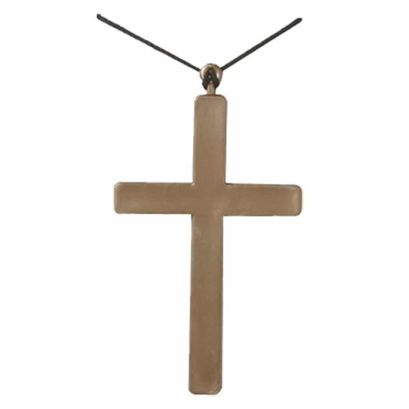 Cruz de monge dourada 23cm.