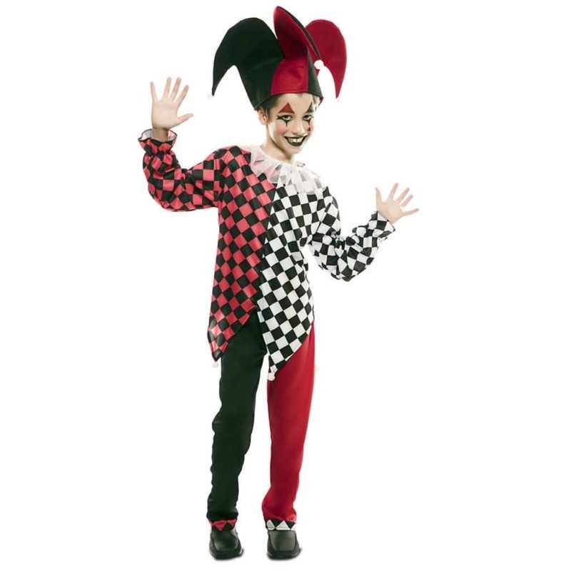 Fato Arlequim Vermelho Criança
