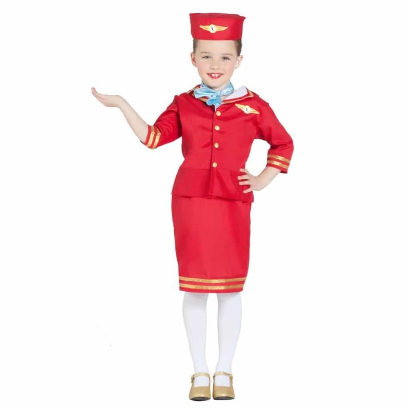 Fato de Assistente de Bordo Vermelho