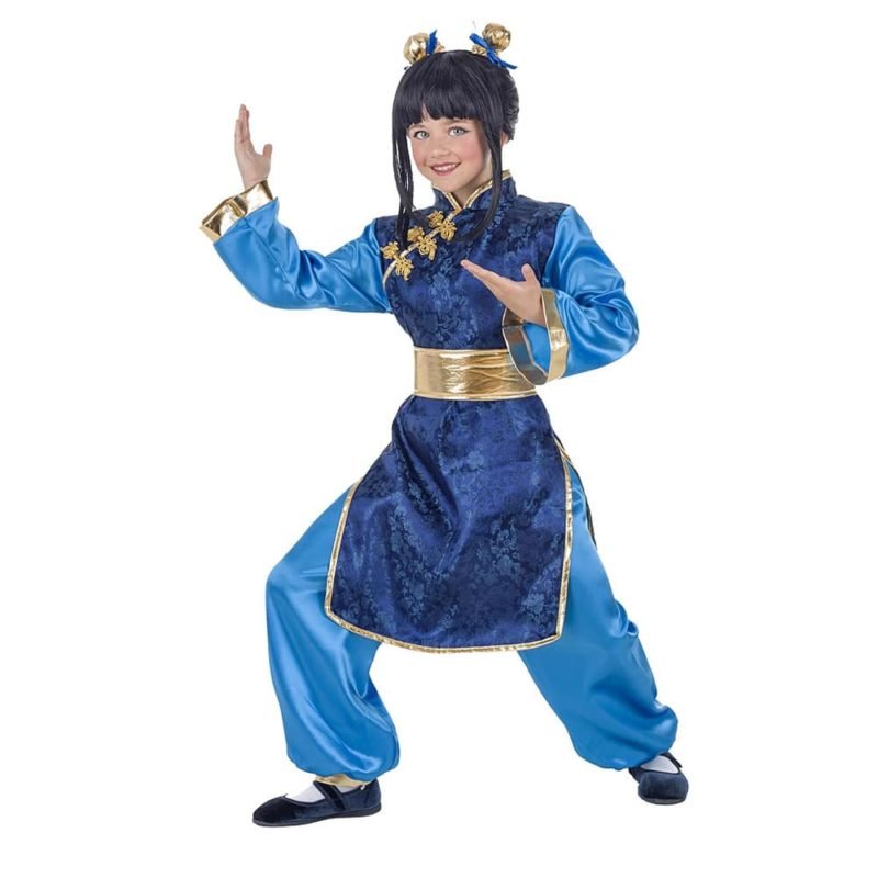 Fato Azul Chinesa Menina
