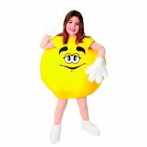 Fato Bombom M&M Amarelo Crianças